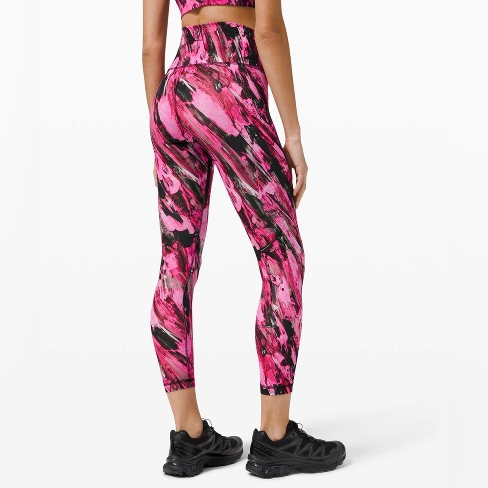 Lululemon Leggings Wunder Train High Rise Tight 25" Size 6 Pink Athletic Gym - Picture 2 of 9